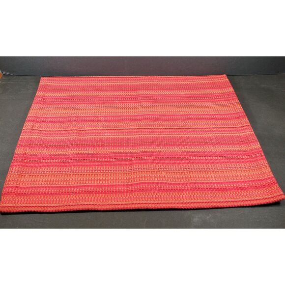 Crate & Barrel “Belize – Watermelon” Woven Placemat Set 2 Plus a Center Mat - Picture 2 of 2